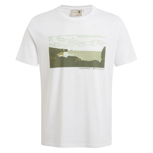 White - Front - Craghoppers Mens National Trust Sabden Scenery Short-Sleeved T-Shirt
