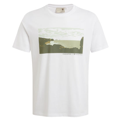White - Front - Craghoppers Mens National Trust Sabden Scenery Short-Sleeved T-Shirt