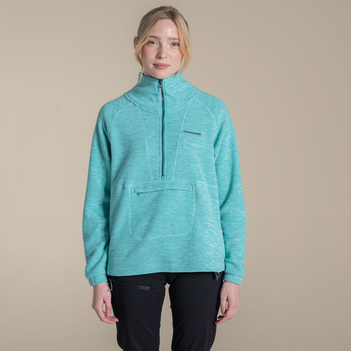 Glazed Aqua - Pack Shot - Craghoppers Womens-Ladies Esk II Half Zip Fleece Top