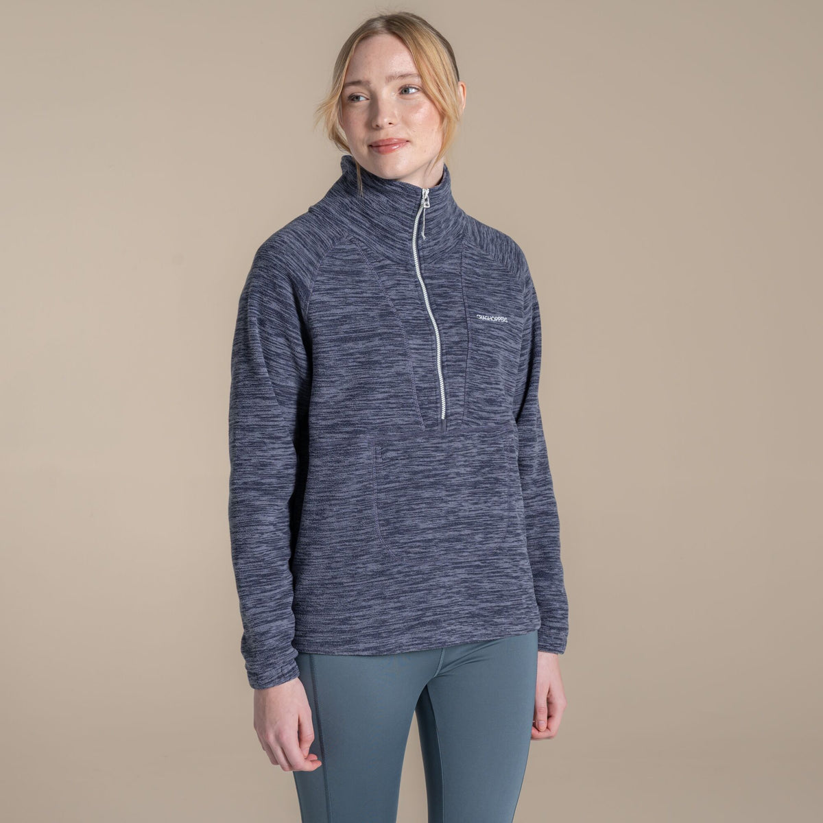 Anthracite - Pack Shot - Craghoppers Womens-Ladies Esk II Half Zip Fleece Top
