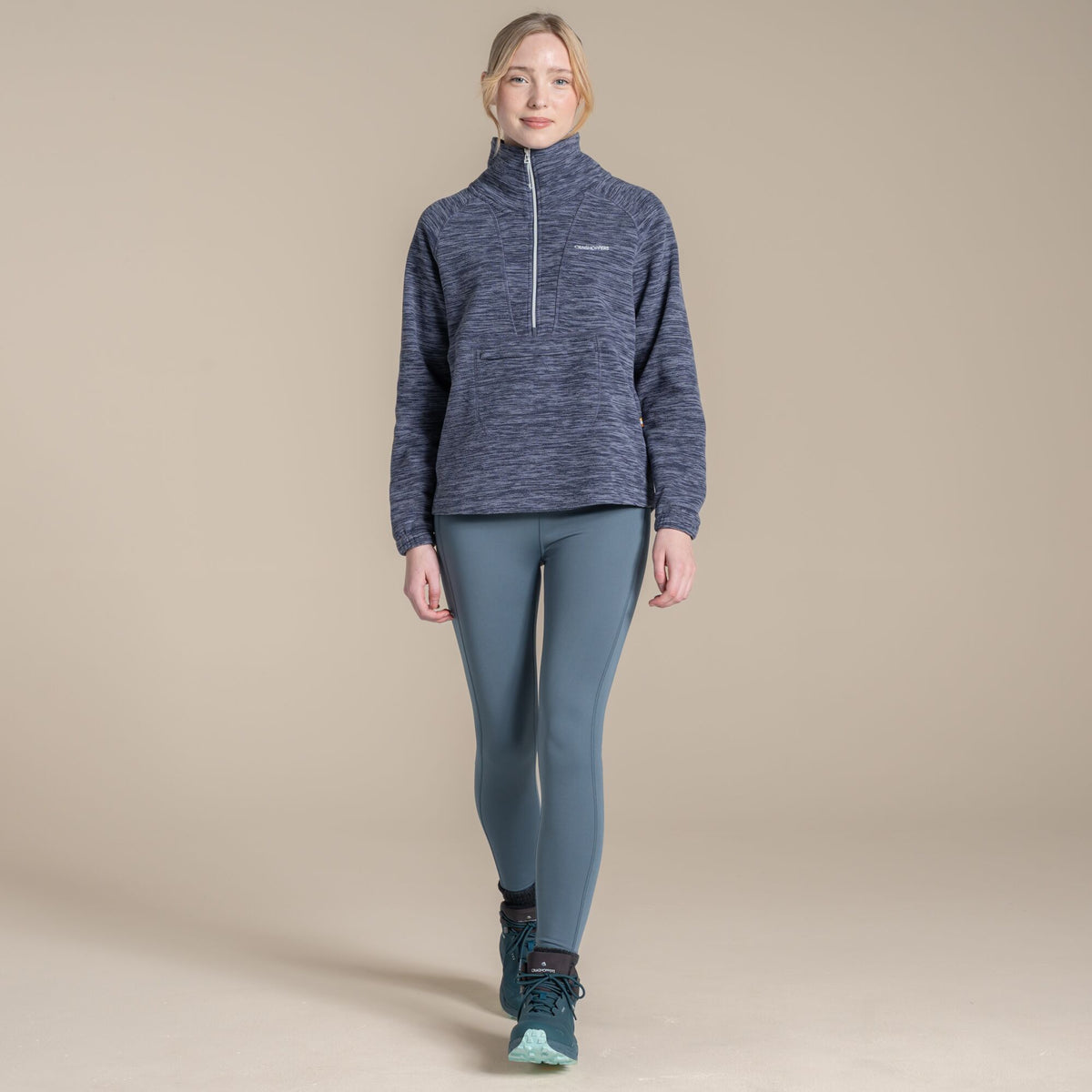 Anthracite - Close up - Craghoppers Womens-Ladies Esk II Half Zip Fleece Top