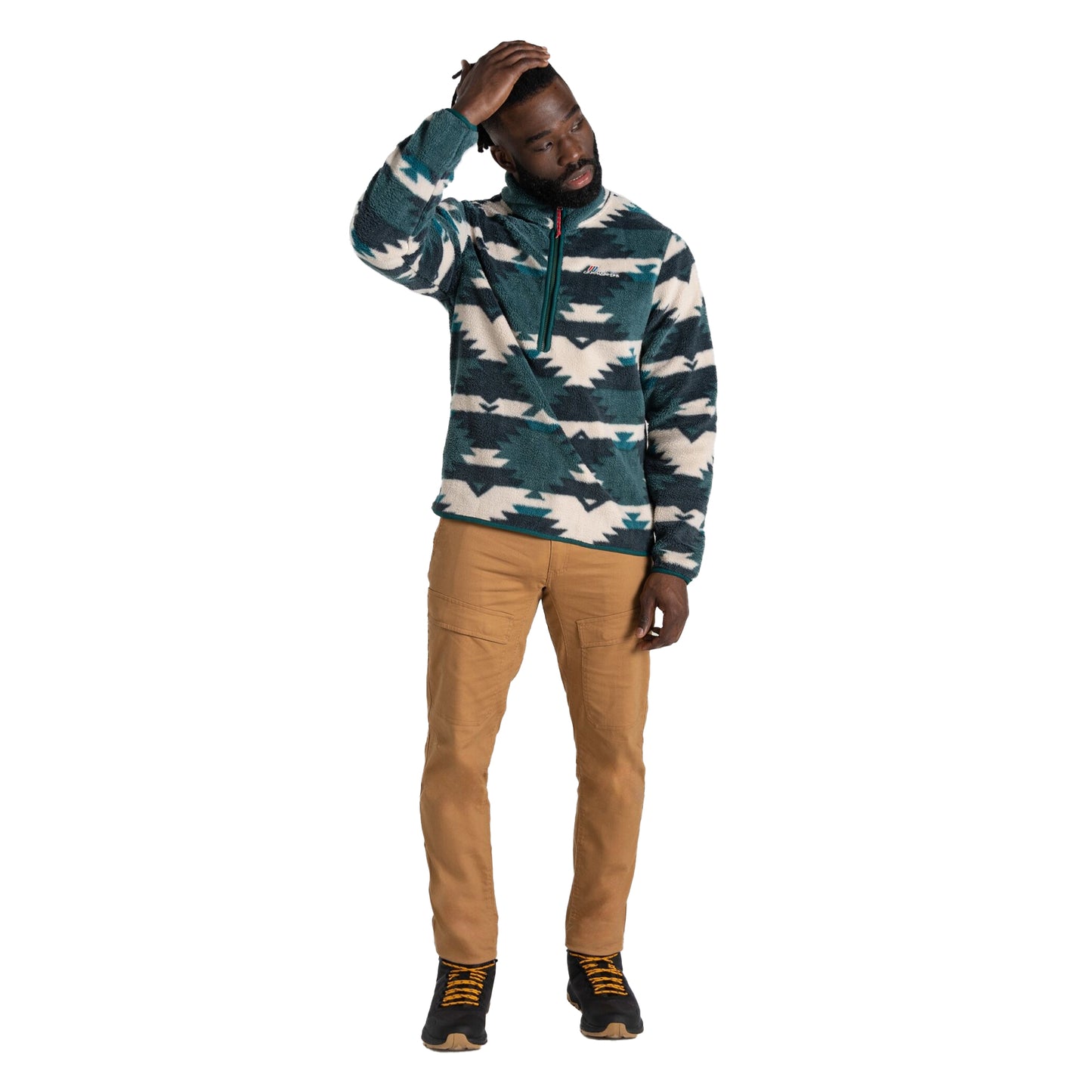 Dark Viridian - Side - Craghoppers Mens Tatton II Half Zip Fleece Top