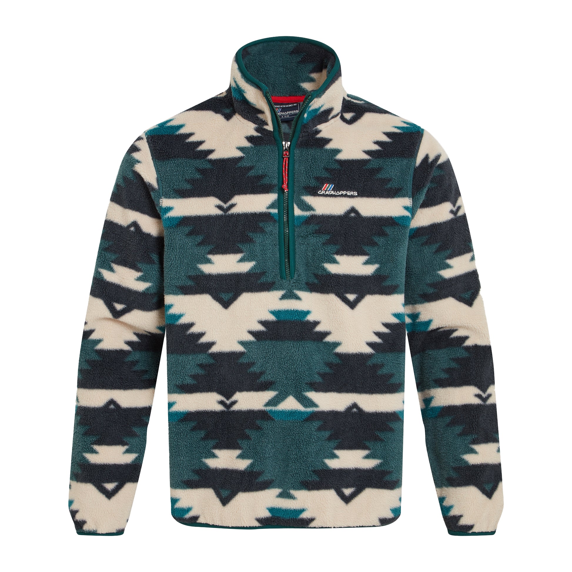 Dark Viridian - Front - Craghoppers Mens Tatton II Half Zip Fleece Top