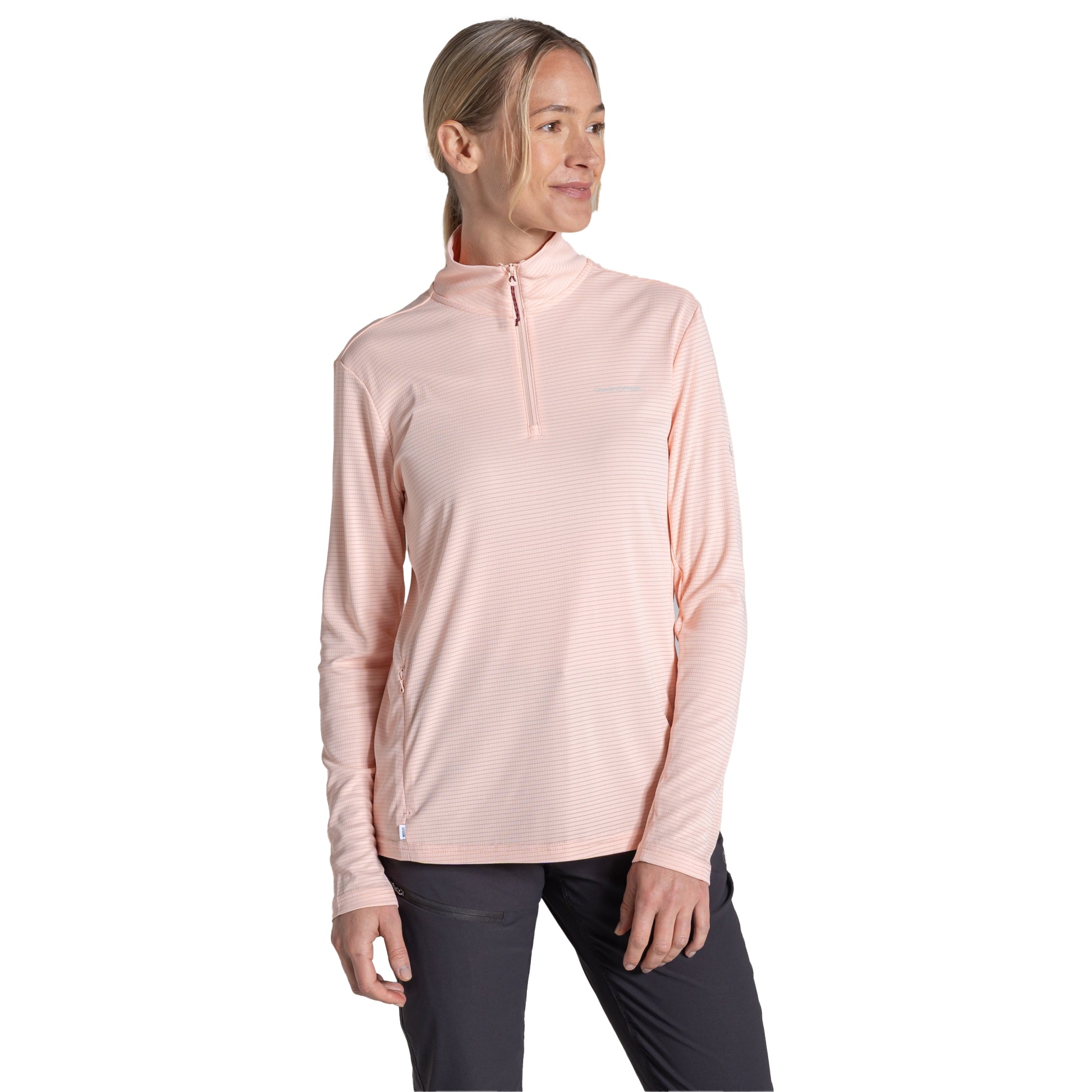 Sherbet - Side - Craghoppers Womens-Ladies Nosilife Half Zip Top