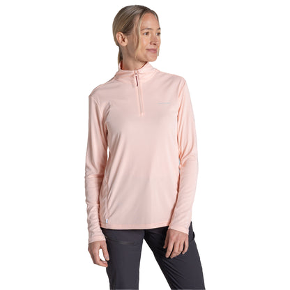 Sherbet - Side - Craghoppers Womens-Ladies Nosilife Half Zip Top