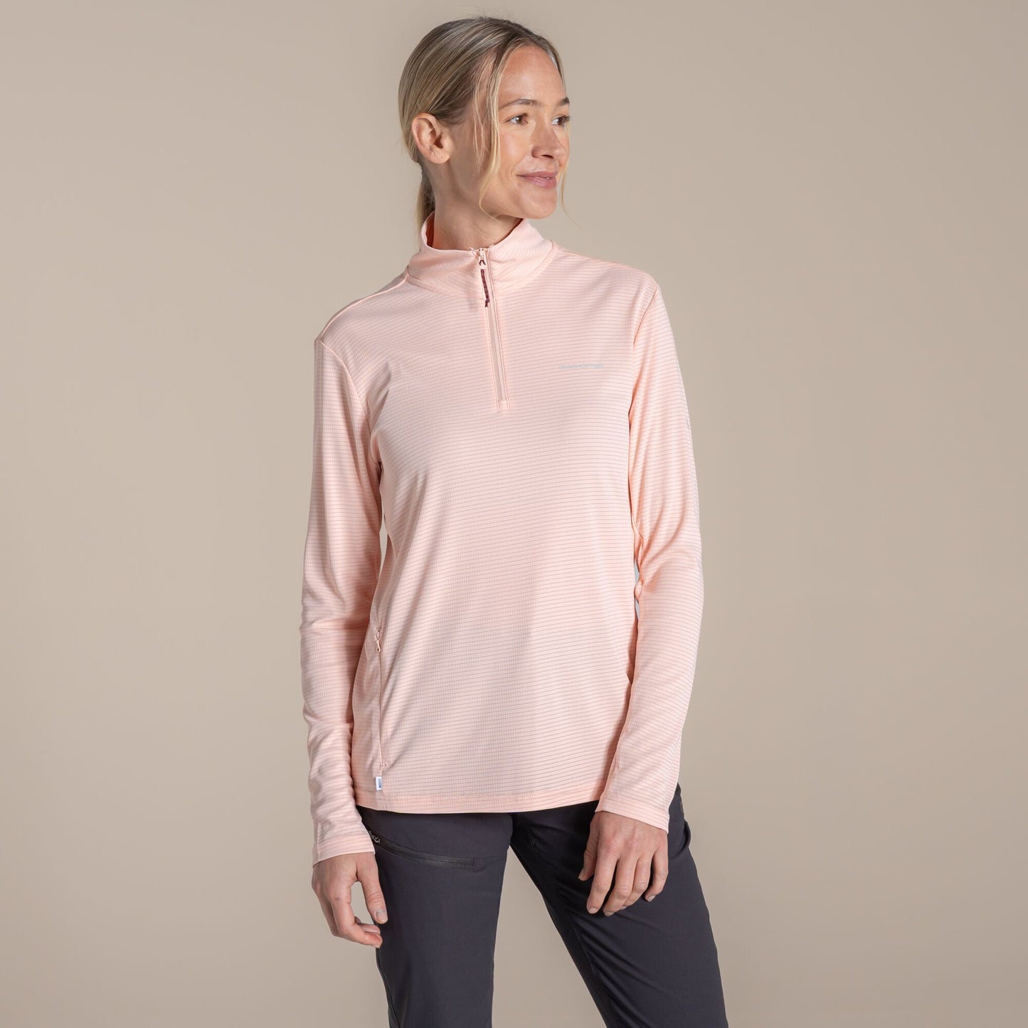 Sherbet - Pack Shot - Craghoppers Womens-Ladies Nosilife Half Zip Top