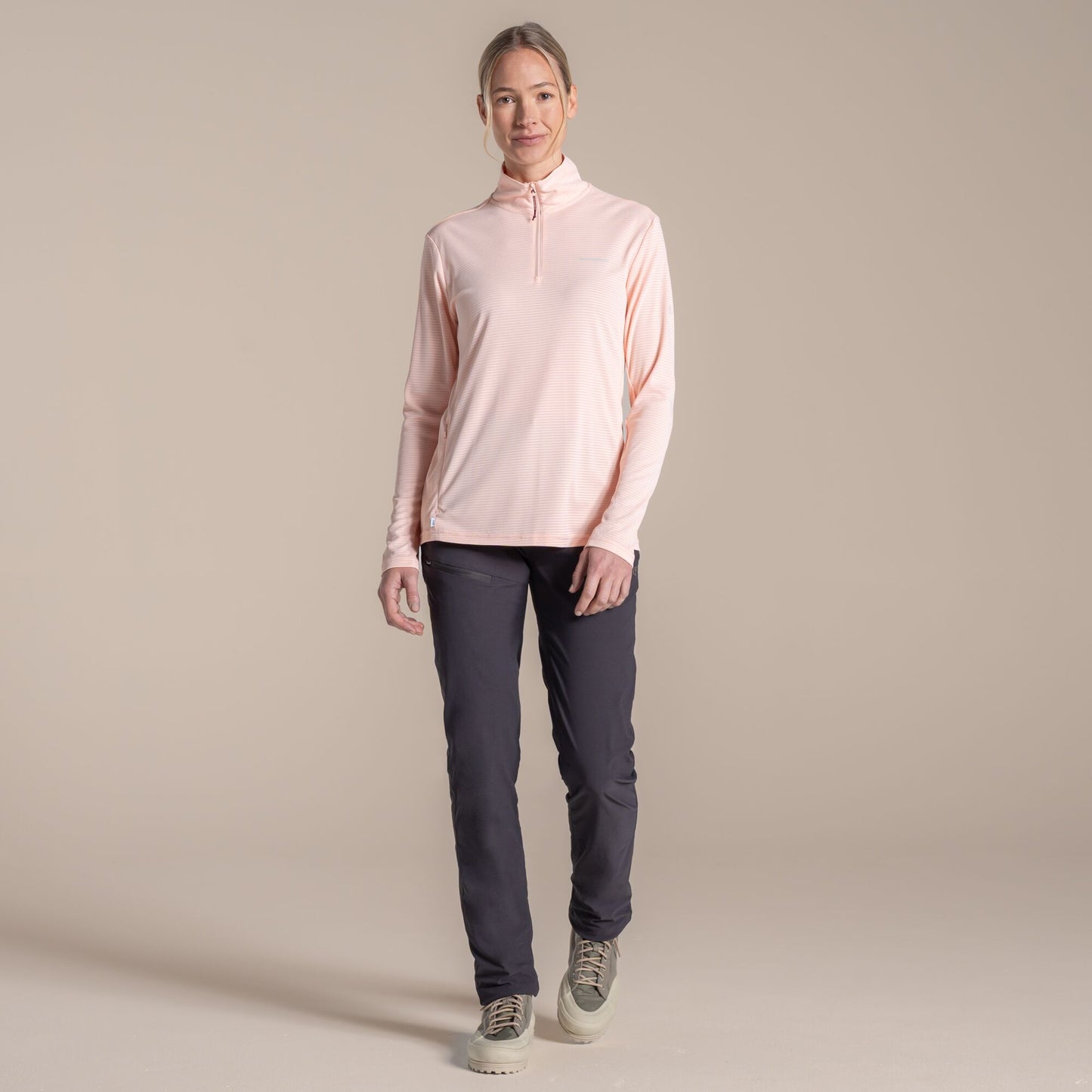 Sherbet - Close up - Craghoppers Womens-Ladies Nosilife Half Zip Top