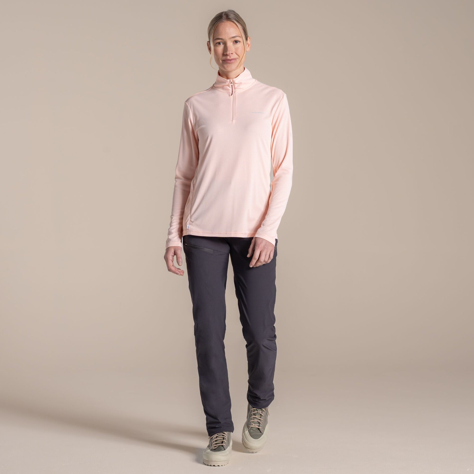 Sherbet - Close up - Craghoppers Womens-Ladies Nosilife Half Zip Top