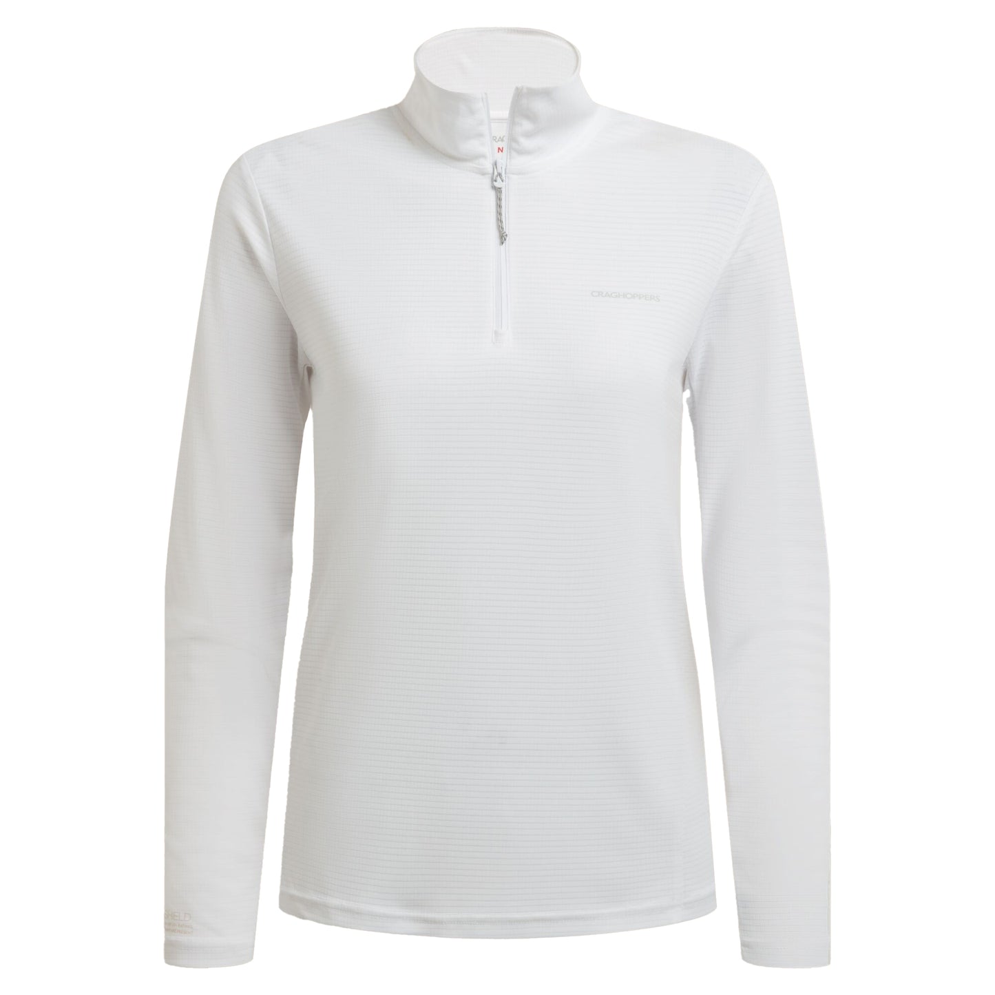 White - Front - Craghoppers Womens-Ladies Nosilife Half Zip Top