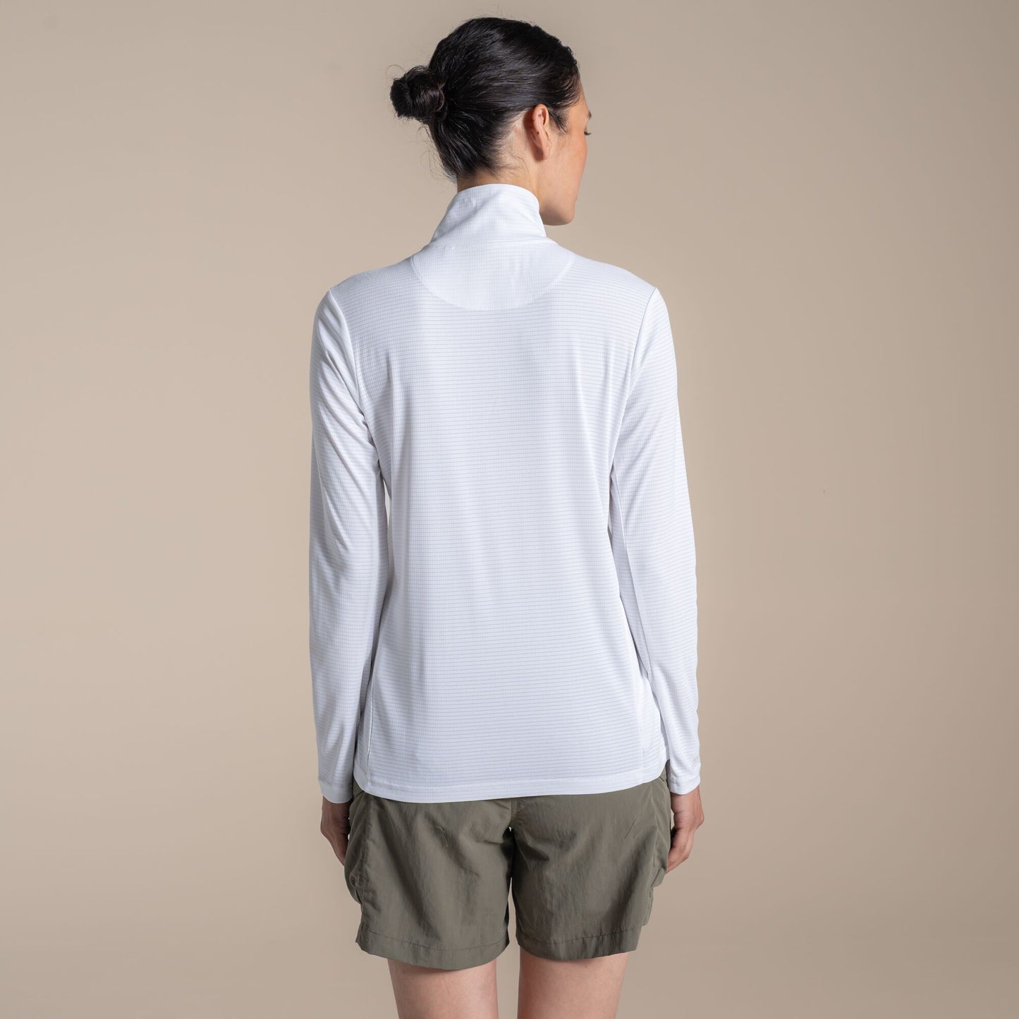 White - Back - Craghoppers Womens-Ladies Nosilife Half Zip Top