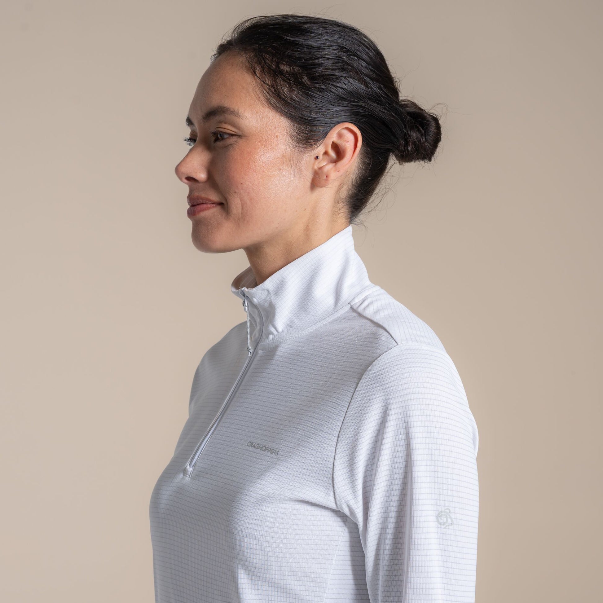 White - Lifestyle - Craghoppers Womens-Ladies Nosilife Half Zip Top