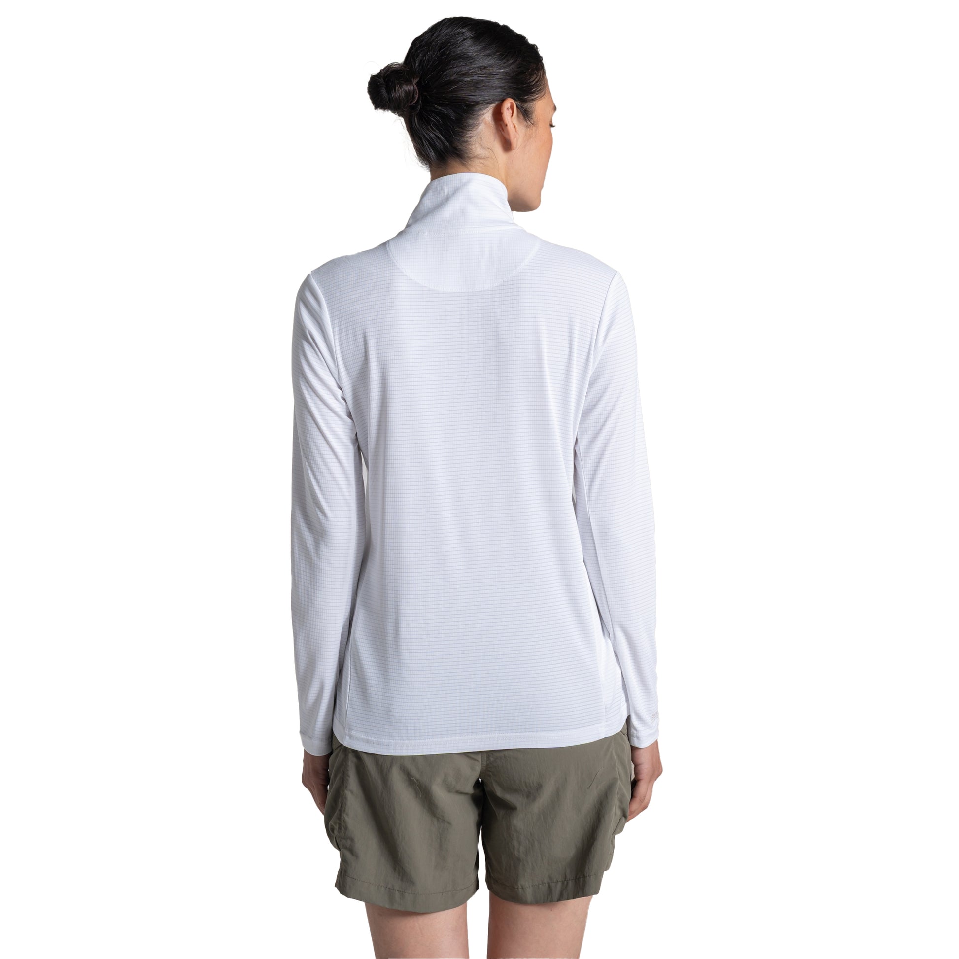 White - Back - Craghoppers Womens-Ladies Nosilife Half Zip Top