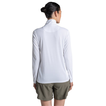 White - Back - Craghoppers Womens-Ladies Nosilife Half Zip Top