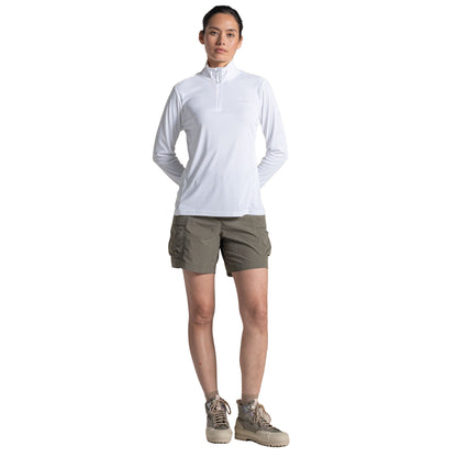 White - Lifestyle - Craghoppers Womens-Ladies Nosilife Half Zip Top