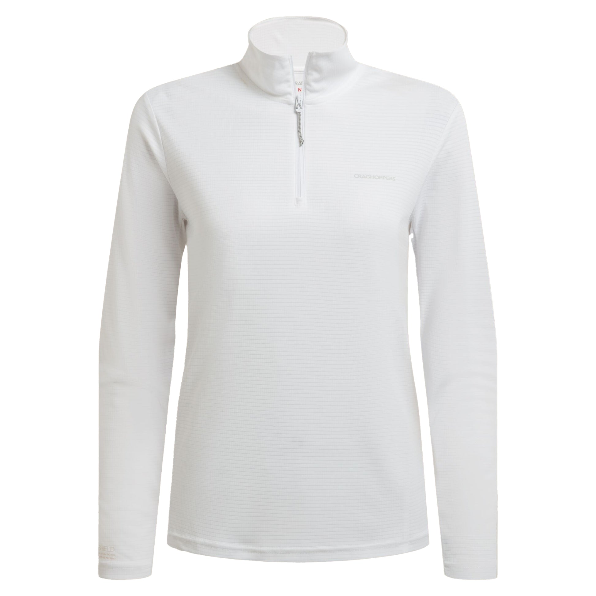 White - Front - Craghoppers Womens-Ladies Nosilife Half Zip Top
