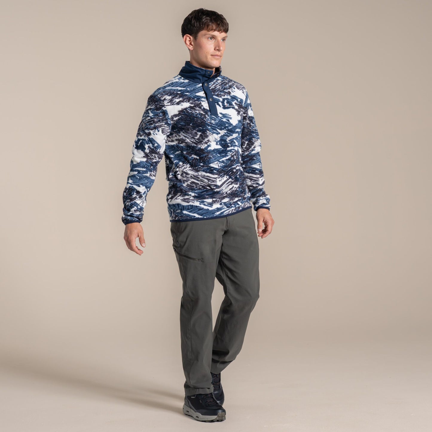 Ecru - Pack Shot - Craghoppers Mens Dewlish II Overhead Fleece Top