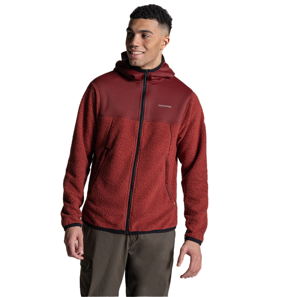 Burnt Maroon - Side - Craghoppers Mens Telesto Hooded Jacket