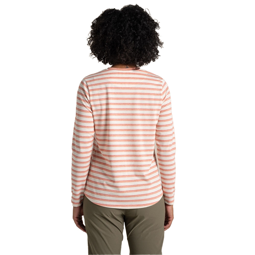 Clay - Back - Craghoppers Womens-Ladies Akona Striped Nosilife Long-Sleeved T-Shirt