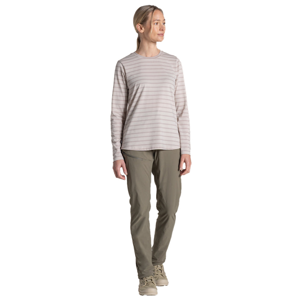 Oyster - Lifestyle - Craghoppers Womens-Ladies Akona Striped Nosilife Long-Sleeved T-Shirt