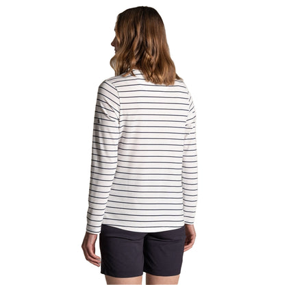 Sail White-Blue Navy - Back - Craghoppers Womens-Ladies Akona Striped Nosilife Long-Sleeved T-Shirt