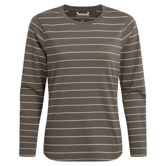 Wild Olive - Front - Craghoppers Womens-Ladies Akona Striped Nosilife Long-Sleeved T-Shirt