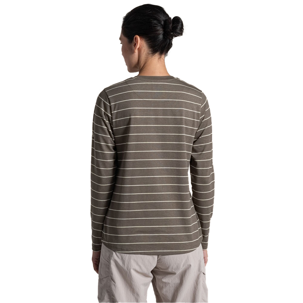 Wild Olive - Back - Craghoppers Womens-Ladies Akona Striped Nosilife Long-Sleeved T-Shirt