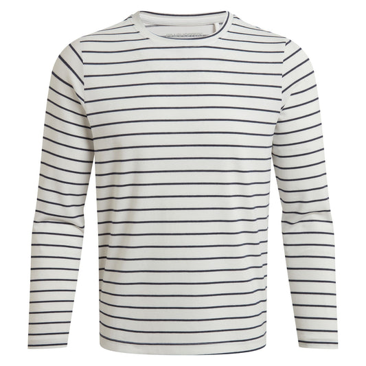 Sail White-Blue Navy - Front - Craghoppers Womens-Ladies Akona Striped Nosilife Long-Sleeved T-Shirt