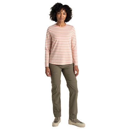 Clay - Lifestyle - Craghoppers Womens-Ladies Akona Striped Nosilife Long-Sleeved T-Shirt