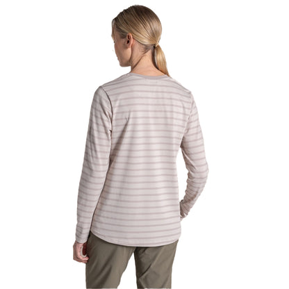 Oyster - Back - Craghoppers Womens-Ladies Akona Striped Nosilife Long-Sleeved T-Shirt