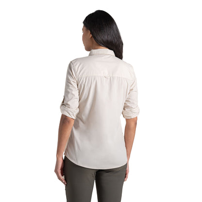 Stone - Back - Craghoppers Womens-Ladies Kiwi III Long-Sleeved Shirt
