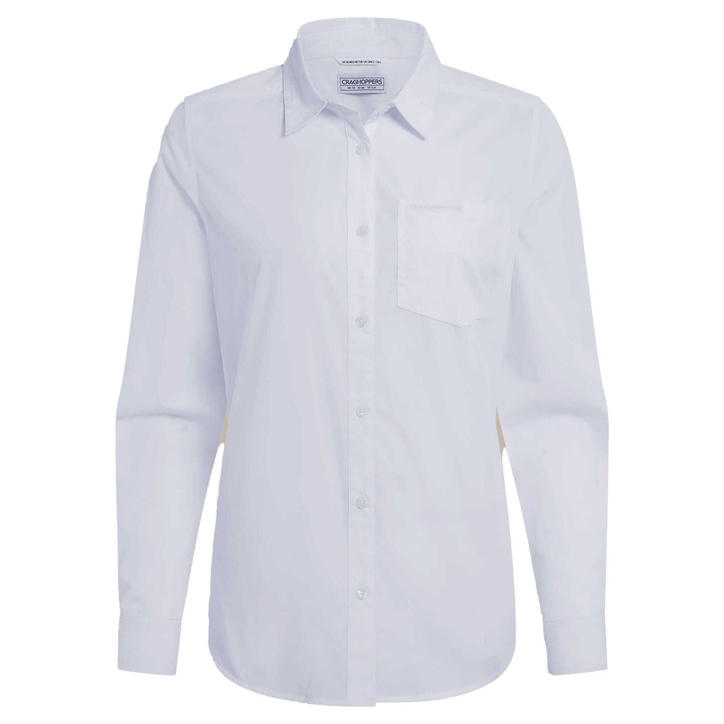 White - Front - Craghoppers Womens-Ladies Kiwi III Long-Sleeved Shirt