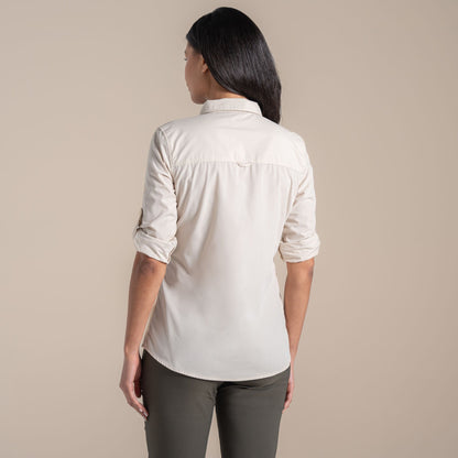 Stone - Back - Craghoppers Womens-Ladies Kiwi III Long-Sleeved Shirt