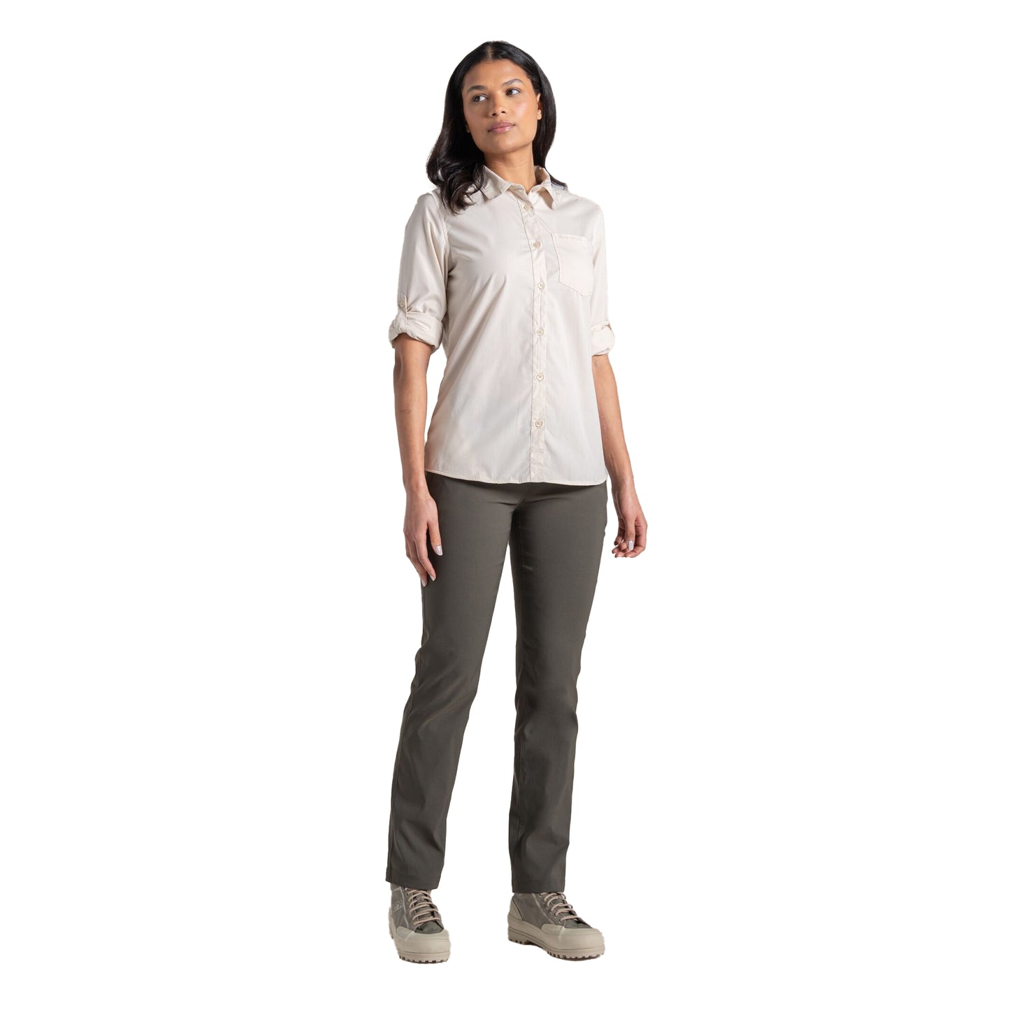 Stone - Lifestyle - Craghoppers Womens-Ladies Kiwi III Long-Sleeved Shirt