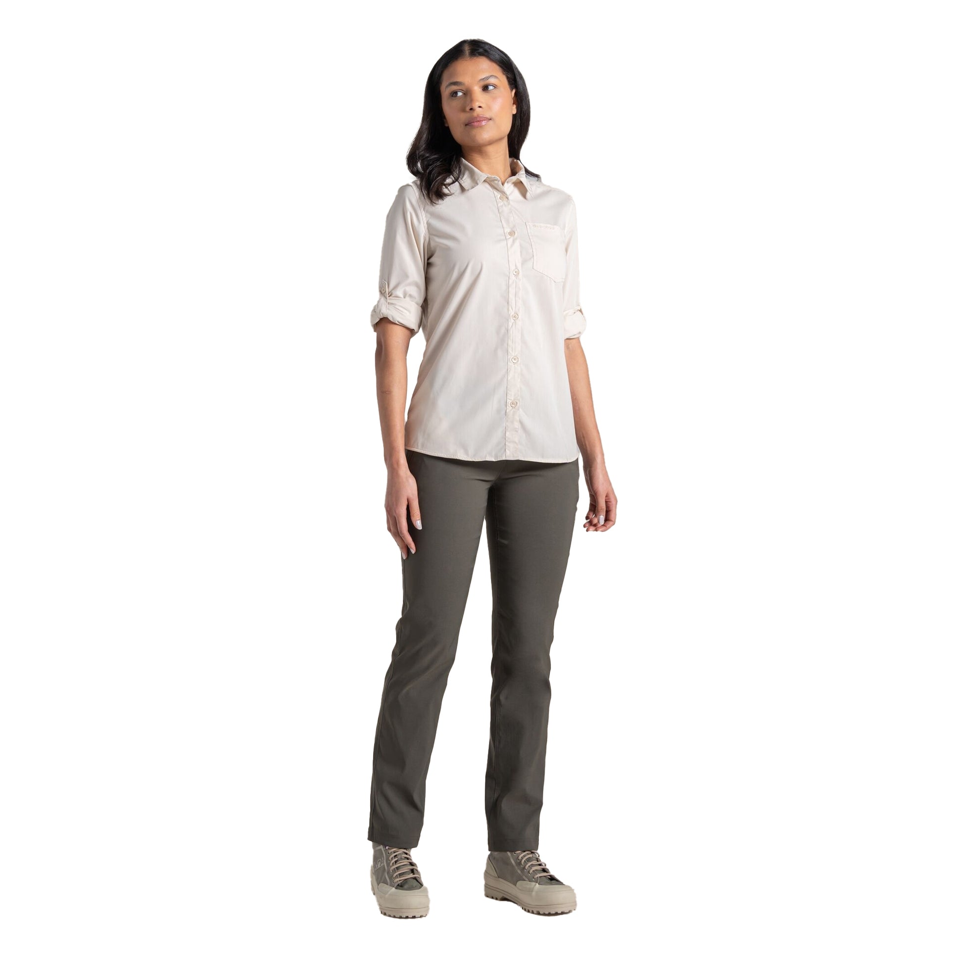 Stone - Lifestyle - Craghoppers Womens-Ladies Kiwi III Long-Sleeved Shirt