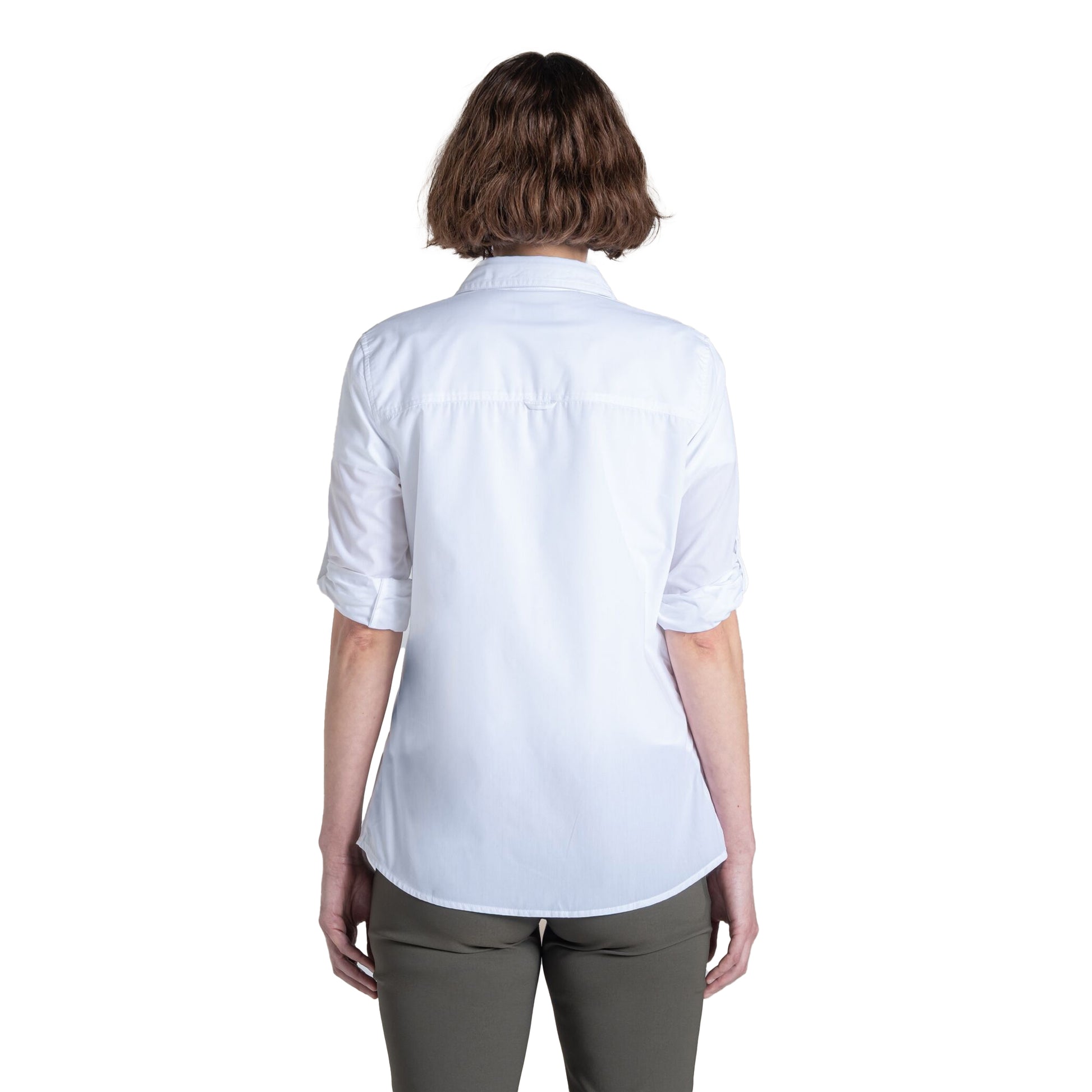 White - Back - Craghoppers Womens-Ladies Kiwi III Long-Sleeved Shirt