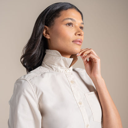 Stone - Close up - Craghoppers Womens-Ladies Kiwi III Long-Sleeved Shirt