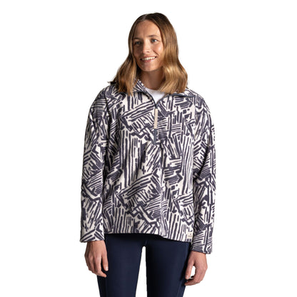 Anthracite - Side - Craghoppers Womens-Ladies Annjela Graphic Print Half Zip Fleece Top
