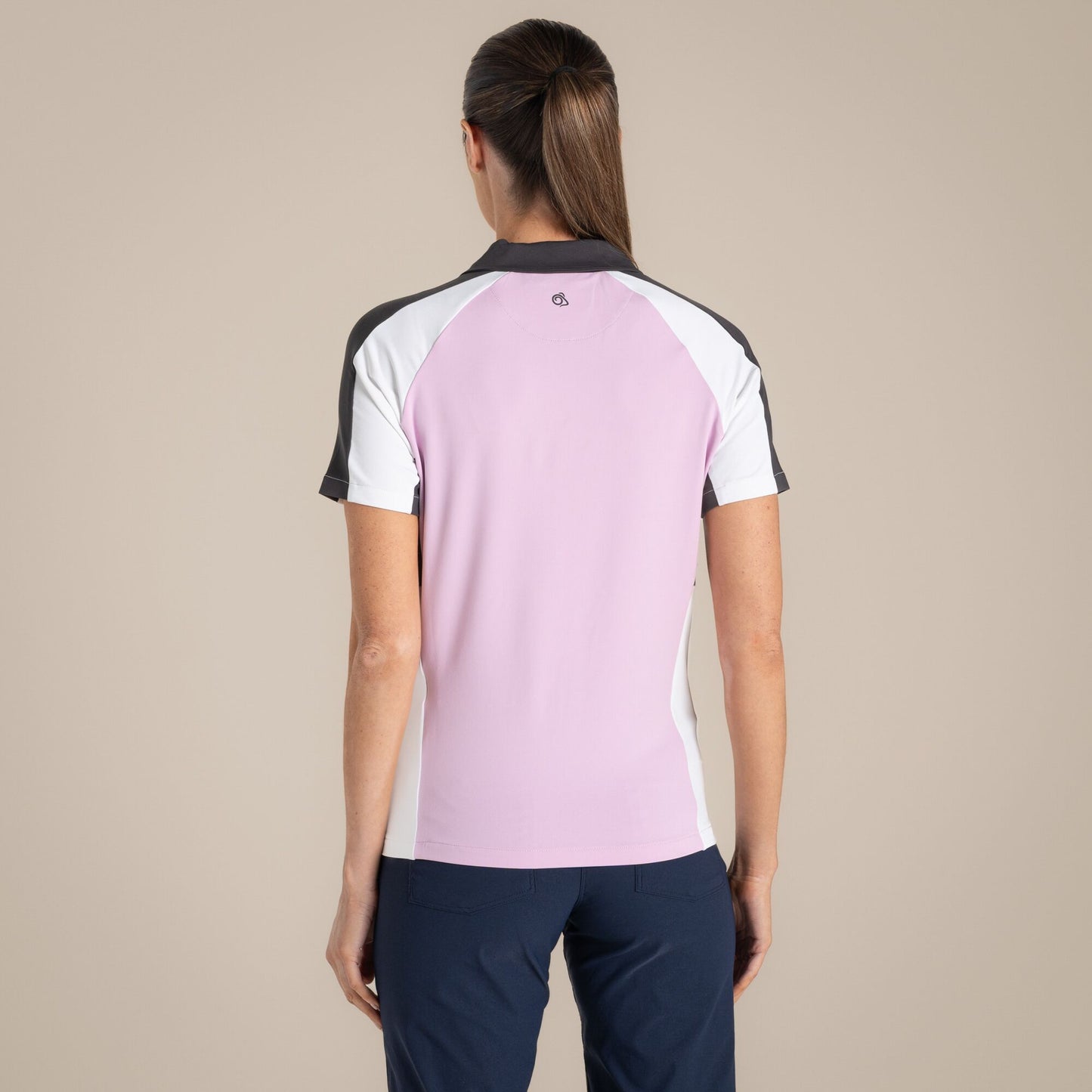 Orchid-White - Back - Craghoppers Womens-Ladies Hazelmere Nosilife Short-Sleeved Golf Polo Shirt