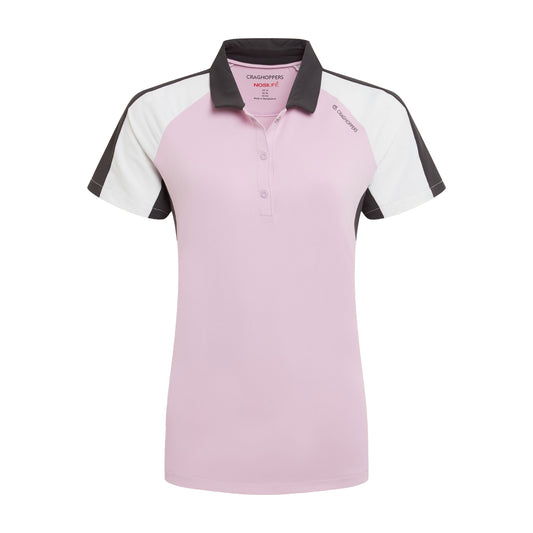 Orchid-White - Front - Craghoppers Womens-Ladies Hazelmere Nosilife Short-Sleeved Golf Polo Shirt