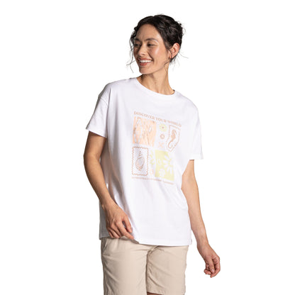 White - Side - Craghoppers Womens-Ladies Yago Discover Your World T-Shirt