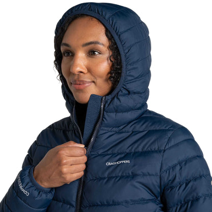 Blue Navy - Side - Craghoppers Womens-Ladies Compresslite IX Insulated Hooded Jacket