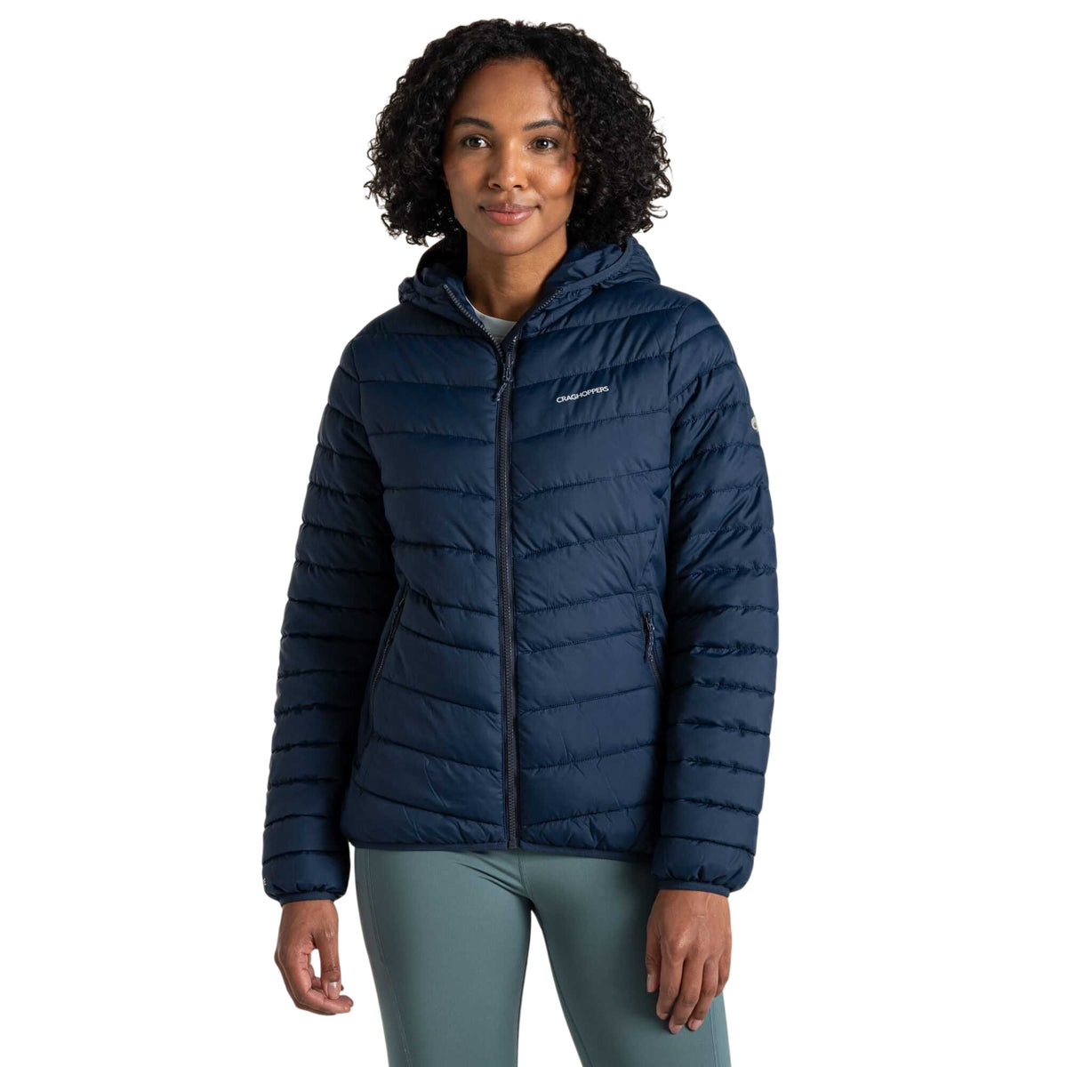 Blue Navy - Pack Shot - Craghoppers Womens-Ladies Compresslite IX Insulated Hooded Jacket