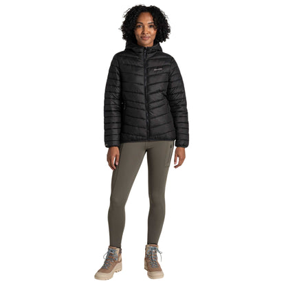 Black - Close up - Craghoppers Womens-Ladies Compresslite IX Insulated Hooded Jacket