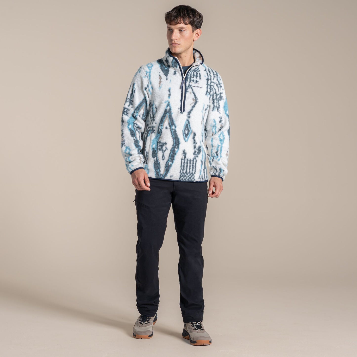 Sail White - Close up - Craghoppers Mens Tatton II Half Zip Fleece