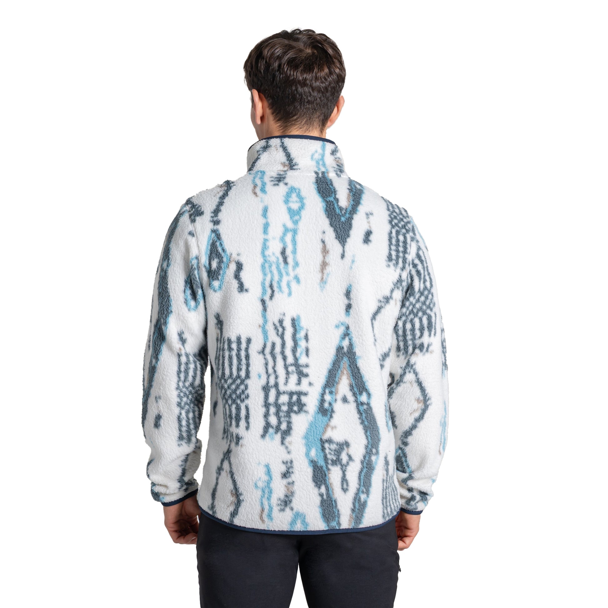 Sail White - Back - Craghoppers Mens Tatton II Half Zip Fleece
