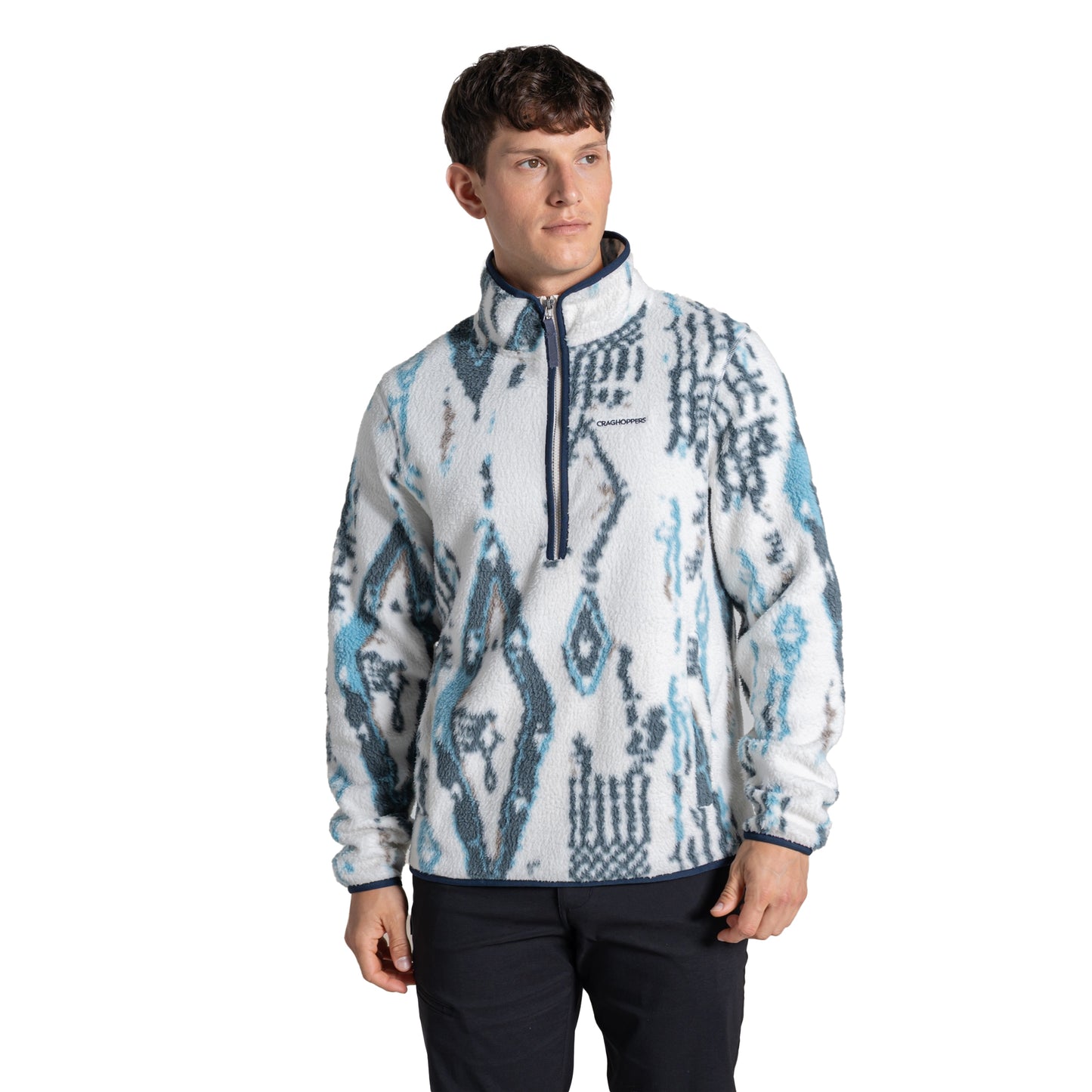 Sail White - Side - Craghoppers Mens Tatton II Half Zip Fleece