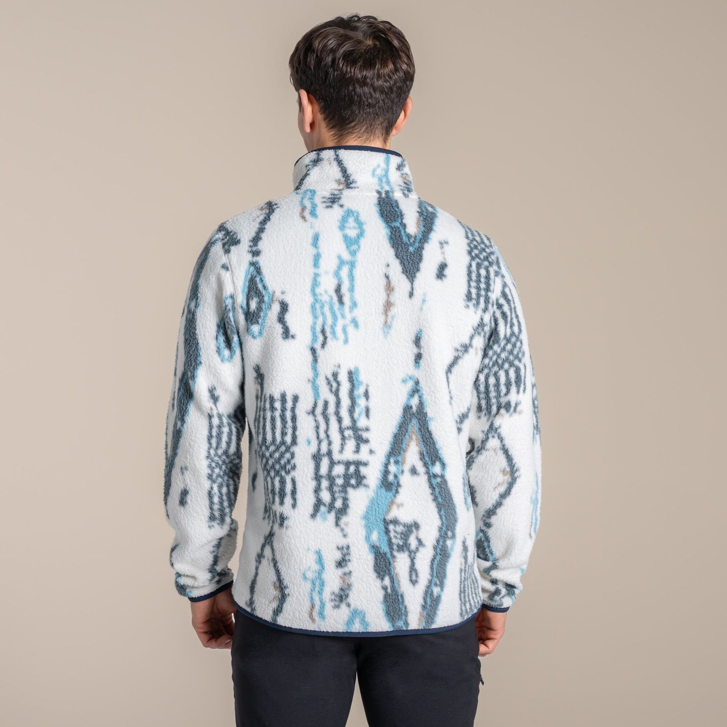 Sail White - Back - Craghoppers Mens Tatton II Half Zip Fleece