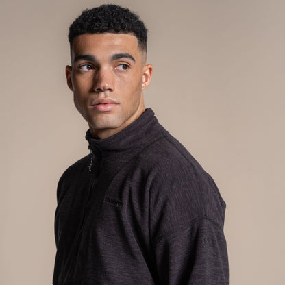 Black - Side - Craghoppers Mens Esk II Half Zip Fleece Top