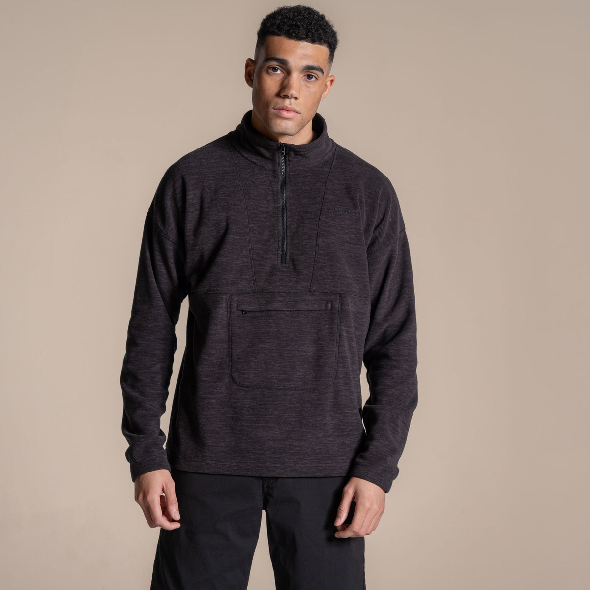 Black - Pack Shot - Craghoppers Mens Esk II Half Zip Fleece Top