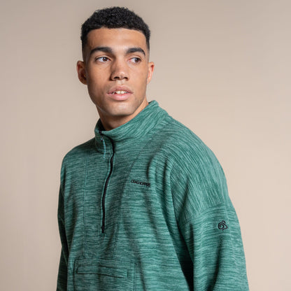 Mosaic Green - Side - Craghoppers Mens Esk II Half Zip Fleece Top